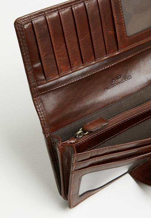 POLO - Kenya lrg concertina purse - brown