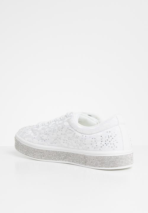 SISSY BOY - All over lace sneaker  - white