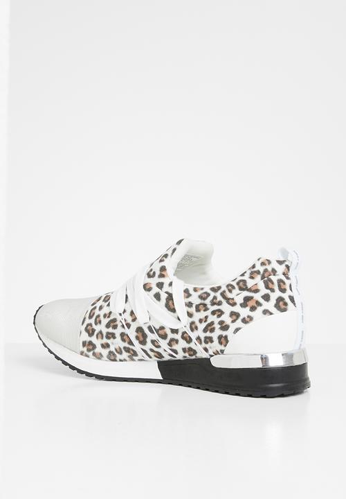 SISSY BOY - Creeper: animal print sneaker  - white