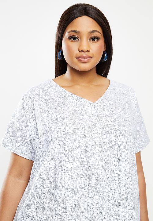 AMANDA LAIRD CHERRY - Plus linda tunic - white & blue