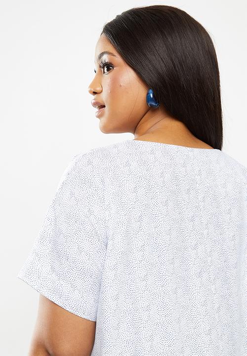 AMANDA LAIRD CHERRY - Plus linda tunic - white & blue
