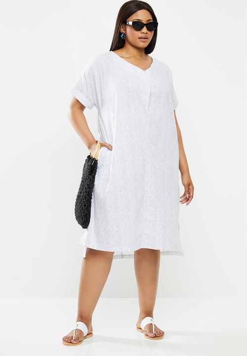 AMANDA LAIRD CHERRY - Plus linda tunic - white & blue