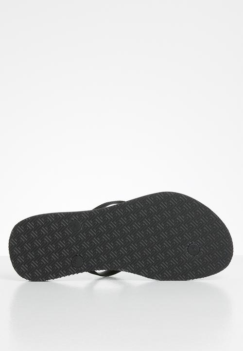Samba Sol - Black crystal flip flop - black
