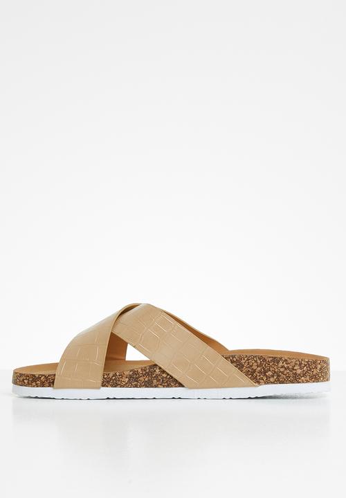Jada - Croc strap slide - beige