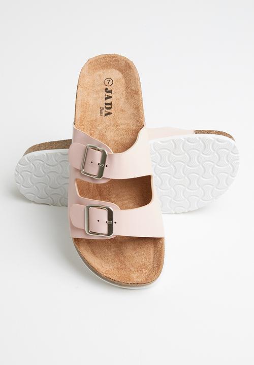 Jada - Double buckle strap slide - pink