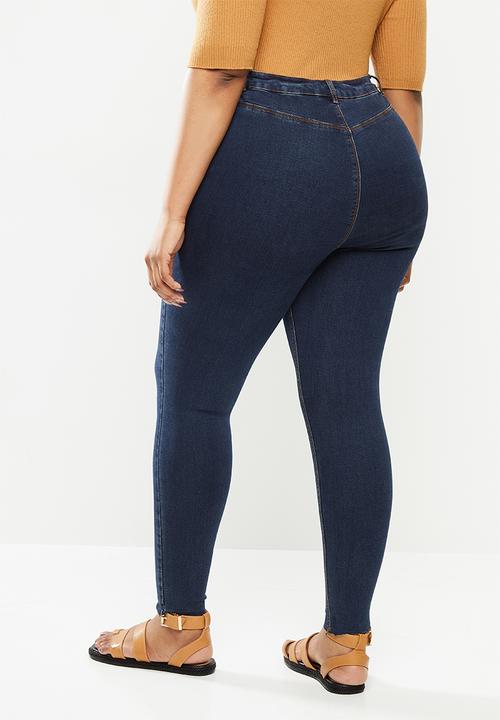 Missguided - Plus button front lawless skinny - deep blue