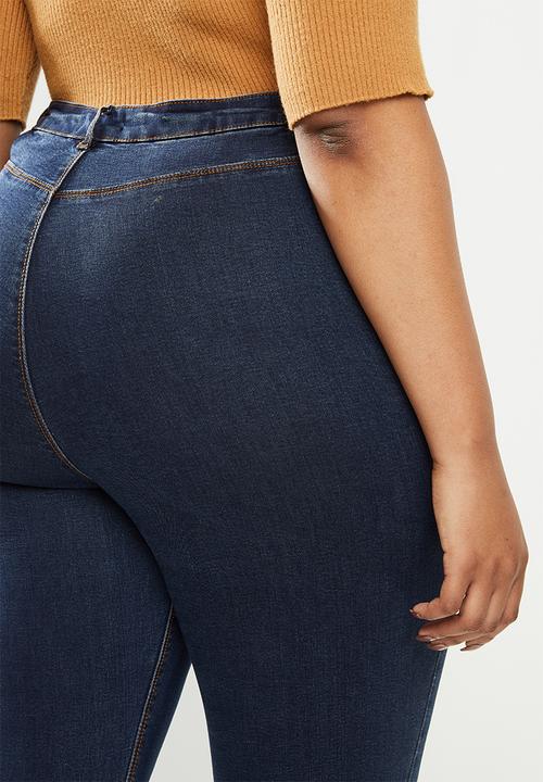 Missguided - Plus button front lawless skinny - deep blue