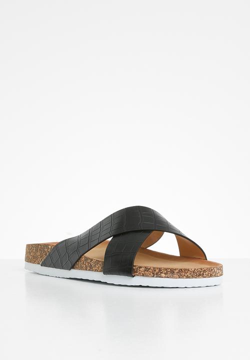 Jada - Croc strap slide - black