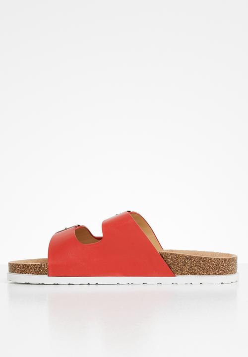 Jada - Double buckle strap slide - red