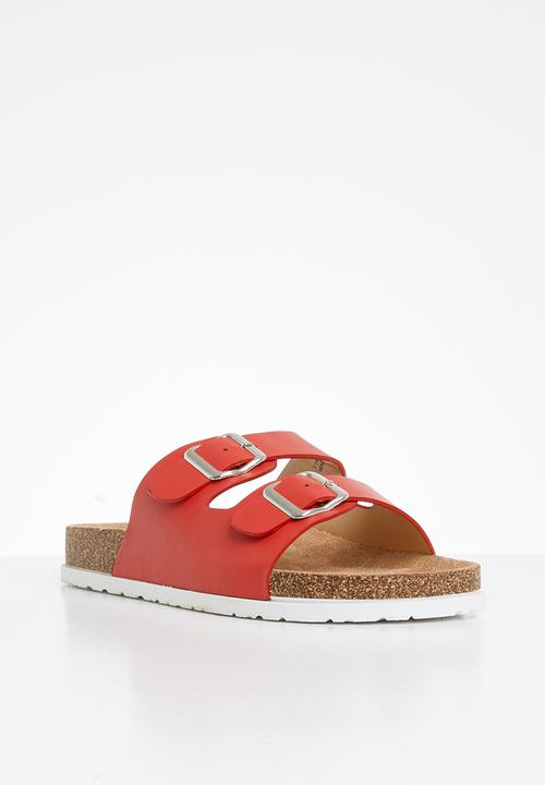 Jada - Double buckle strap slide - red