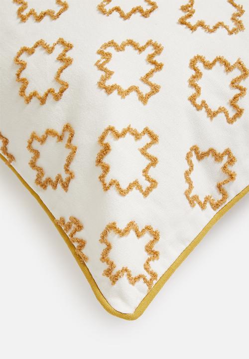 Sixth Floor - Silia cushion cover - white & mustard