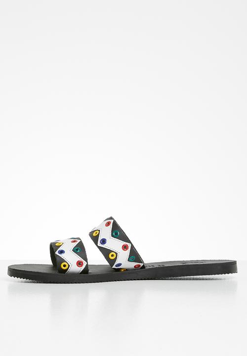 iFELE - Gugu leather slide - black & white