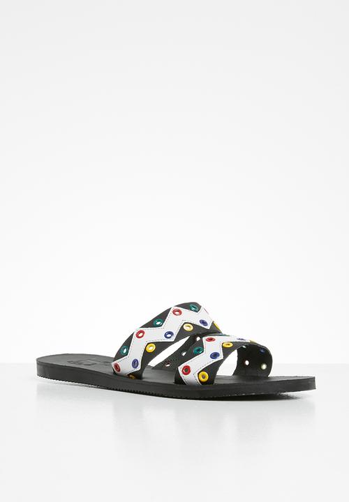 iFELE - Gugu leather slide - black & white