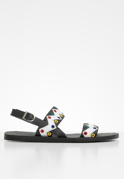 iFELE - Nandi leather sandal - black & white