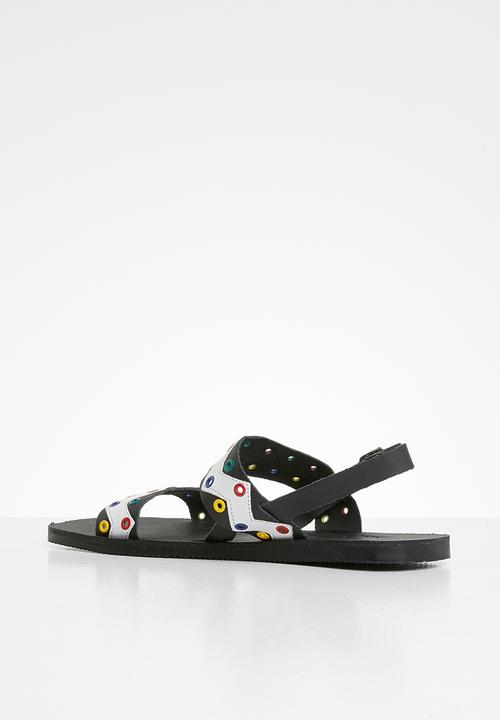 iFELE - Nandi leather sandal - black & white