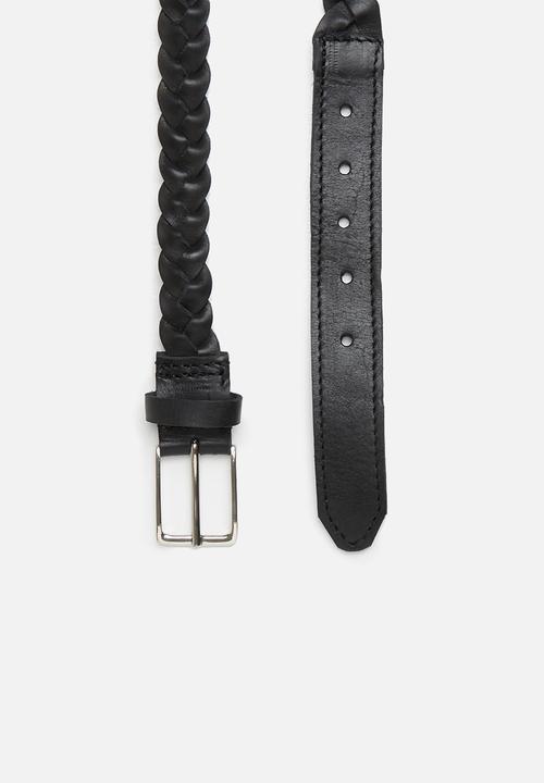 Superbalist - Tayler woven leather belt - black