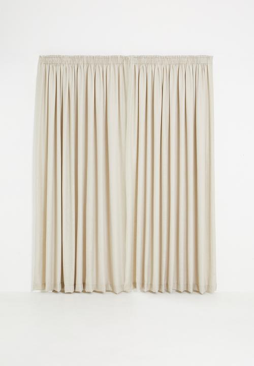 Sixth Floor - Slub lined taped curtain - natural