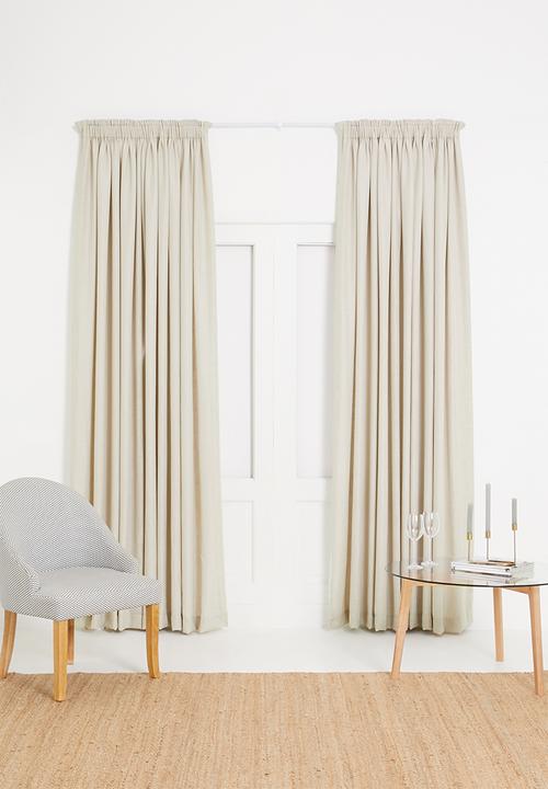 Sixth Floor - Slub lined taped curtain - natural