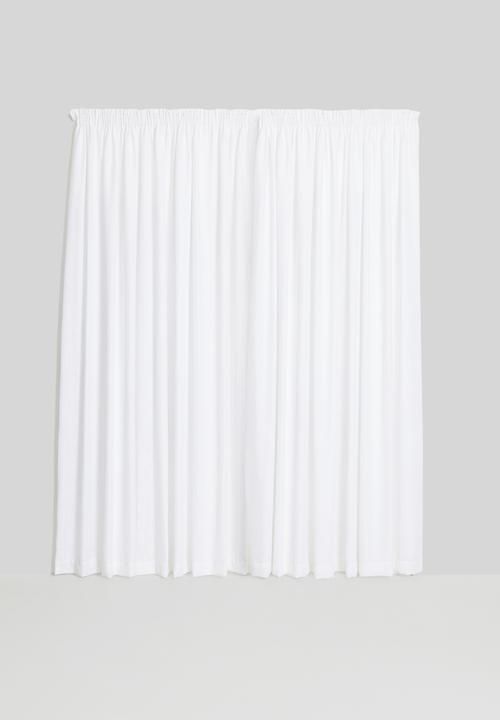 Sixth Floor - Slub lined taped curtain - white
