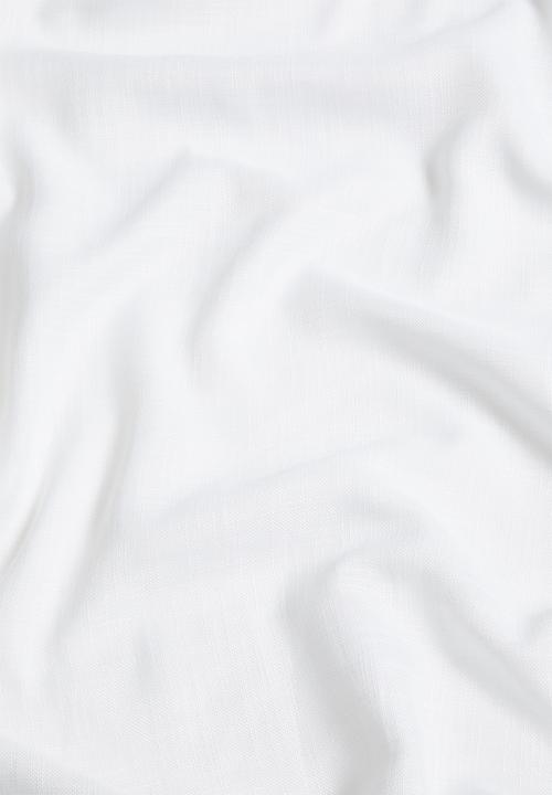 Sixth Floor - Slub lined taped curtain - white