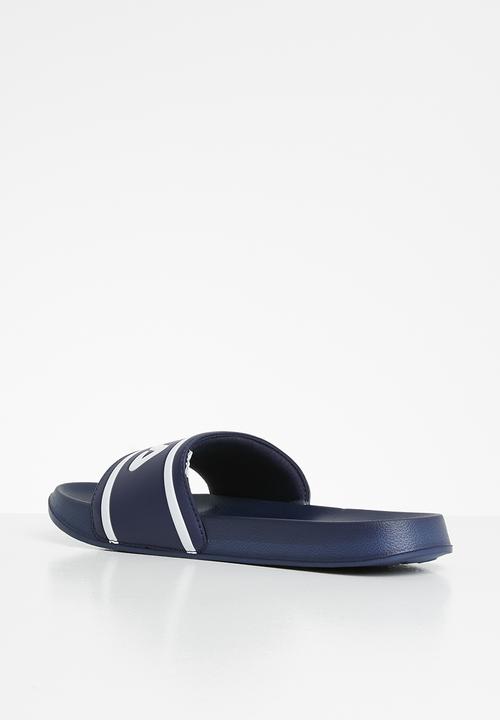 FILA - Deckle stripe slides - navy blue