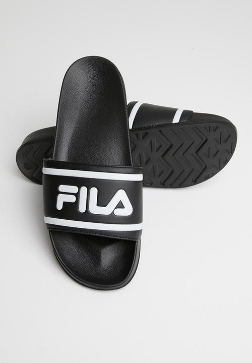 FILA - Deckle stripe slides - black