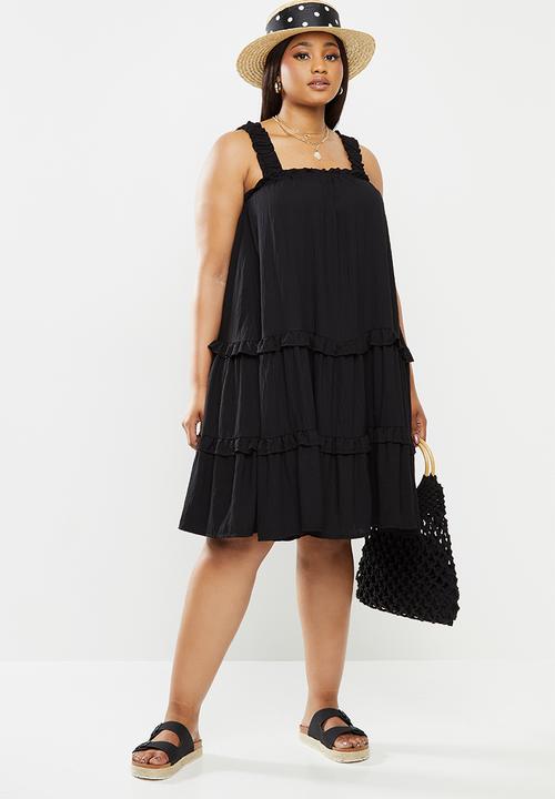 Me&B - Plus tiered sundress - black 