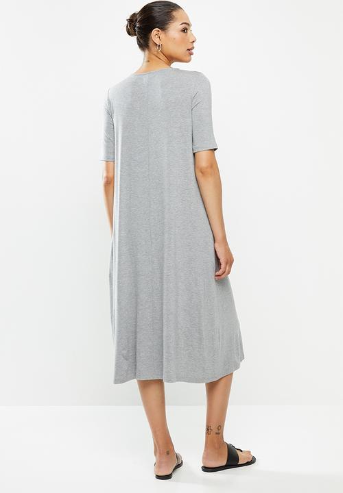 edit - Ballet sleeve swing dress - grey melange