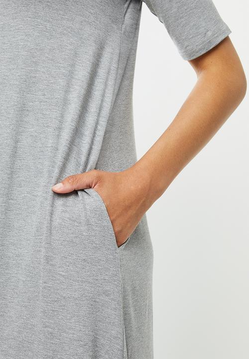 edit - Ballet sleeve swing dress - grey melange
