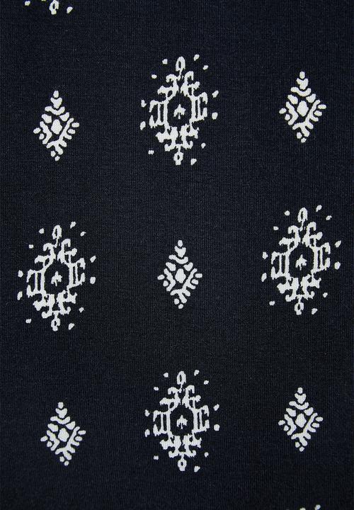 edit - Printed viscose knit harem pant - navy