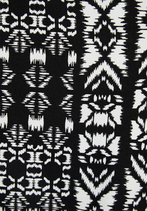 edit - Printed viscose knit harem pant - black aztec