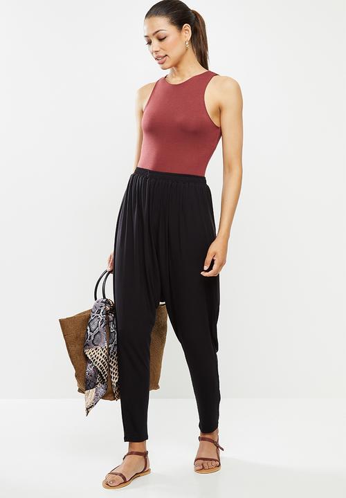 edit - Knit harem pant - black