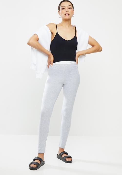 Missguided - Missguided script tape legging - grey