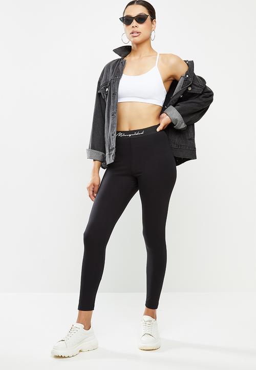 Missguided - Missguided script tape legging - black