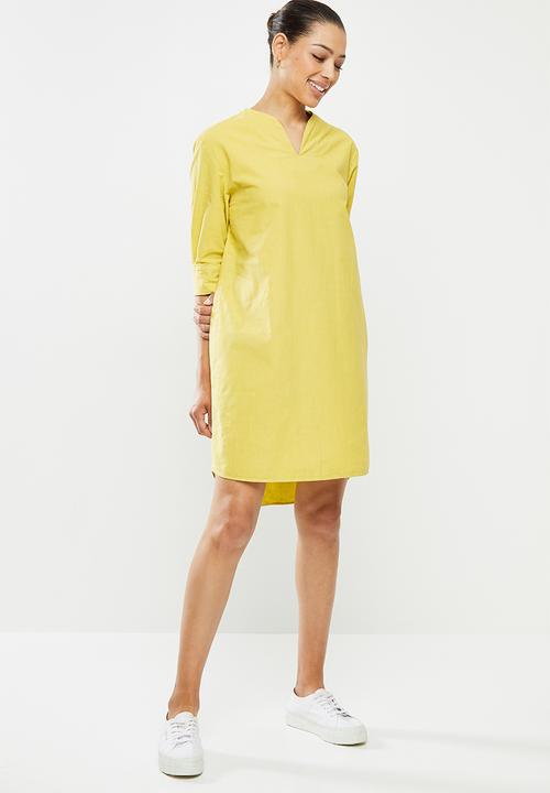 edit - Dolman cotton tunic dress - ochre yellow
