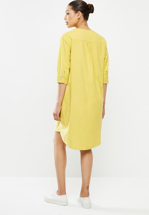 edit - Dolman cotton tunic dress - ochre yellow