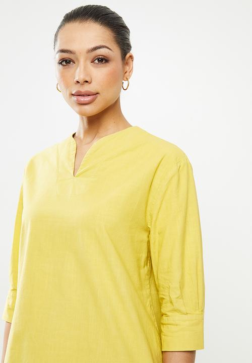 edit - Dolman cotton tunic dress - ochre yellow