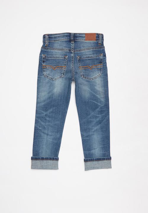 POLO - Boys kai distressed slim fit jean - stone wash