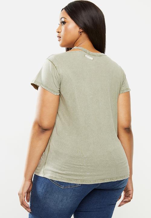 Lizzy - Plus sitara tee - lichen green
