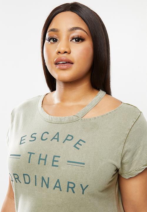 Lizzy - Plus sitara tee - lichen green