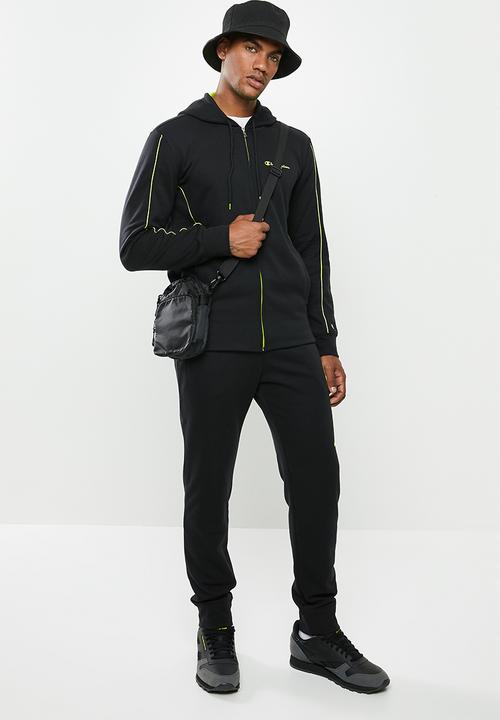 Champion - Hooded full zip track suit - black & yellow 