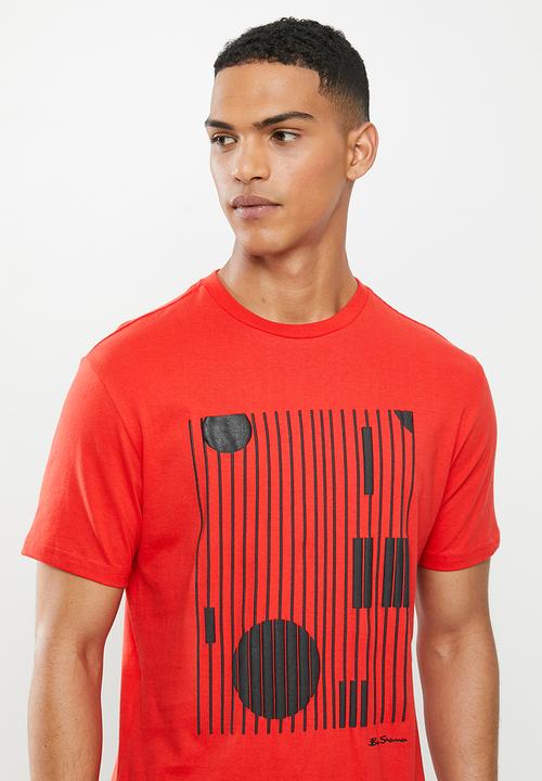 Ben Sherman - Lines and dots logo tee - red