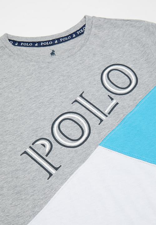 POLO - Boys mason cut & sew printed tee - grey