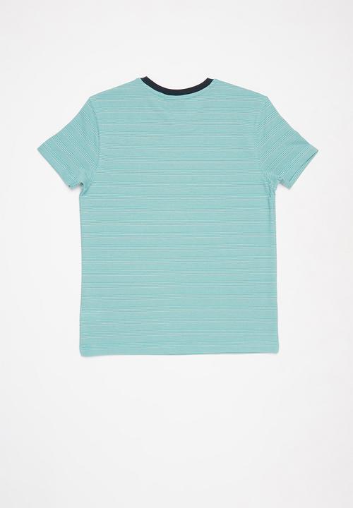POLO - Boys daniel striped ss tee - teal