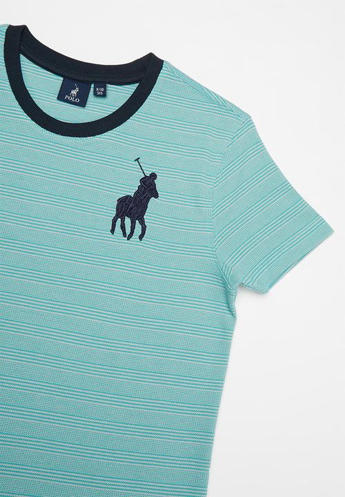 POLO - Boys daniel striped ss tee - teal