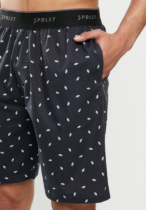 Superbalist - Scoop neck tee & woven shorts sleep set - multi