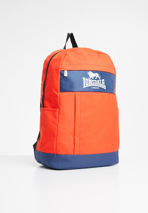 Lonsdale - Backpack - orange & navy