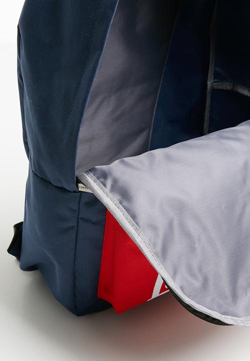 Lonsdale - Logo pocket backpack - navy & red 