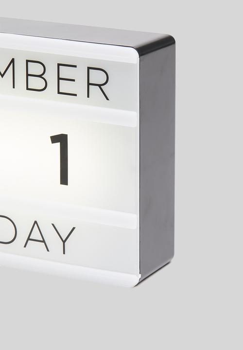 Typo - Calendar micro light box - black