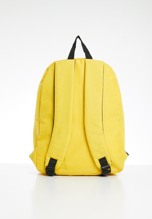 Lonsdale - Logo pocket backpack - yellow & grey 